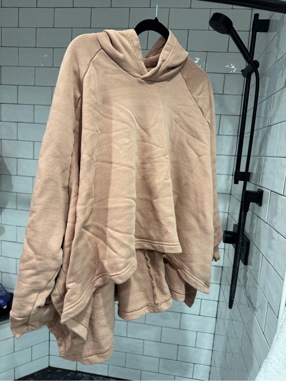 Freest Cozy Oversized Hooded pinch Sweatshirt - Blush Tan